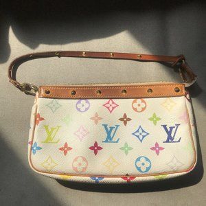 Louis Vuitton White Multicolor Pochette Purse